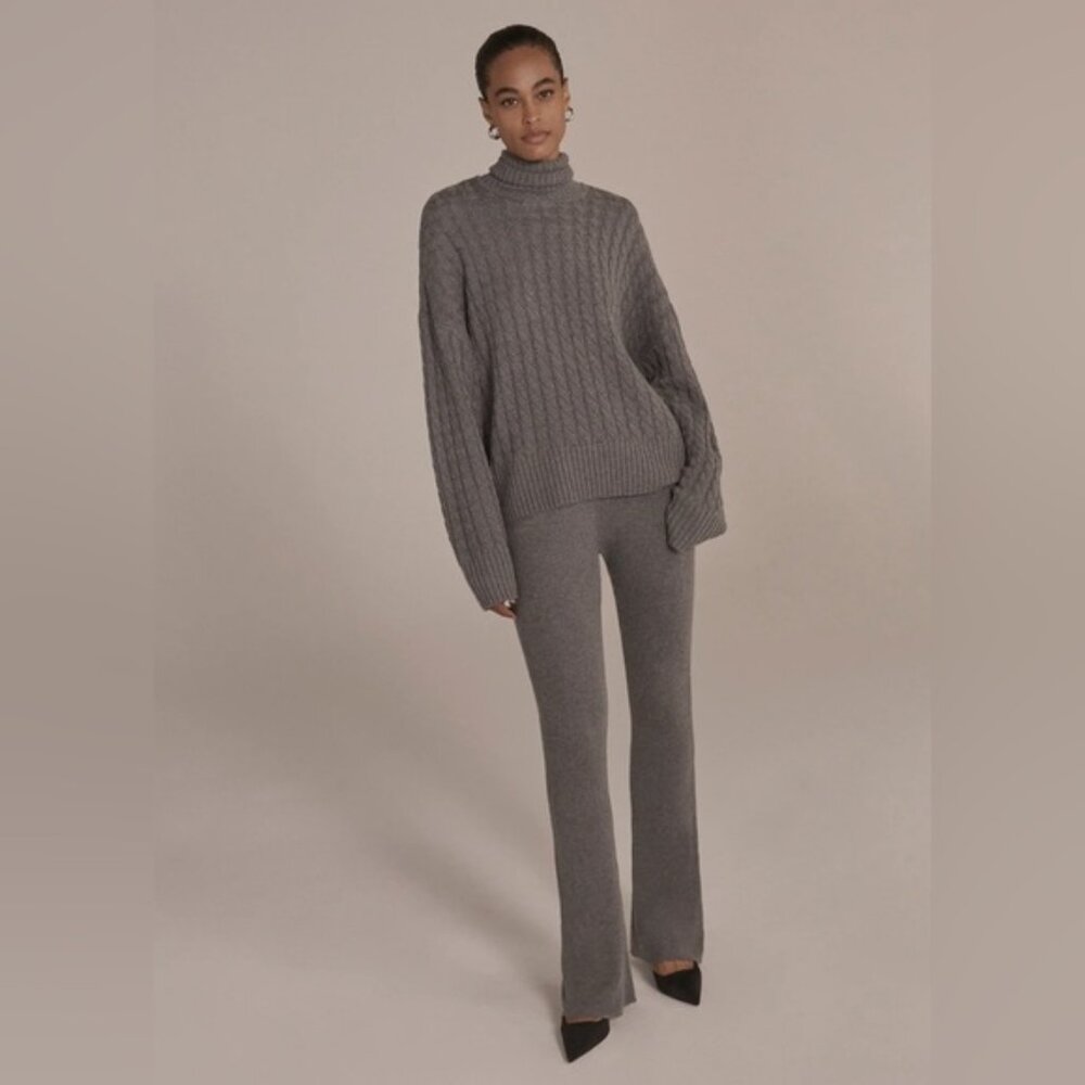 NWT FAVORITE DAUGHTER  Masha Knit Ribbed Wool Blend Flare Pants XL
